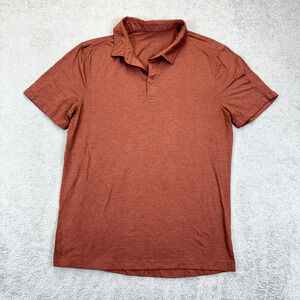 Lululemon Evolution Short Sleeve Polo Shirt Mens M Red Performance Golf
